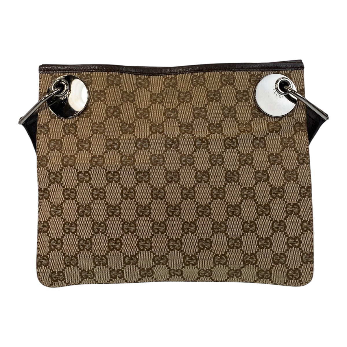 Gucci GG , pochette Leather Canvas Brown Beige Shoulder Bag