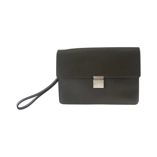 Louis Vuitton business M30786 Taiga ga Brown Silver Clutch Bag