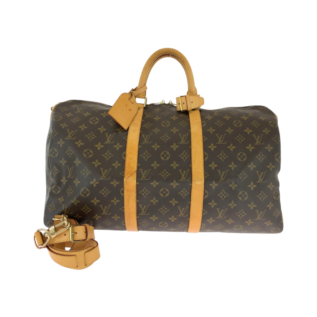 Louis Vuitton M41416 PVC Keepall 50 bandouliere Monogram Brown Gold Shoulder Bag