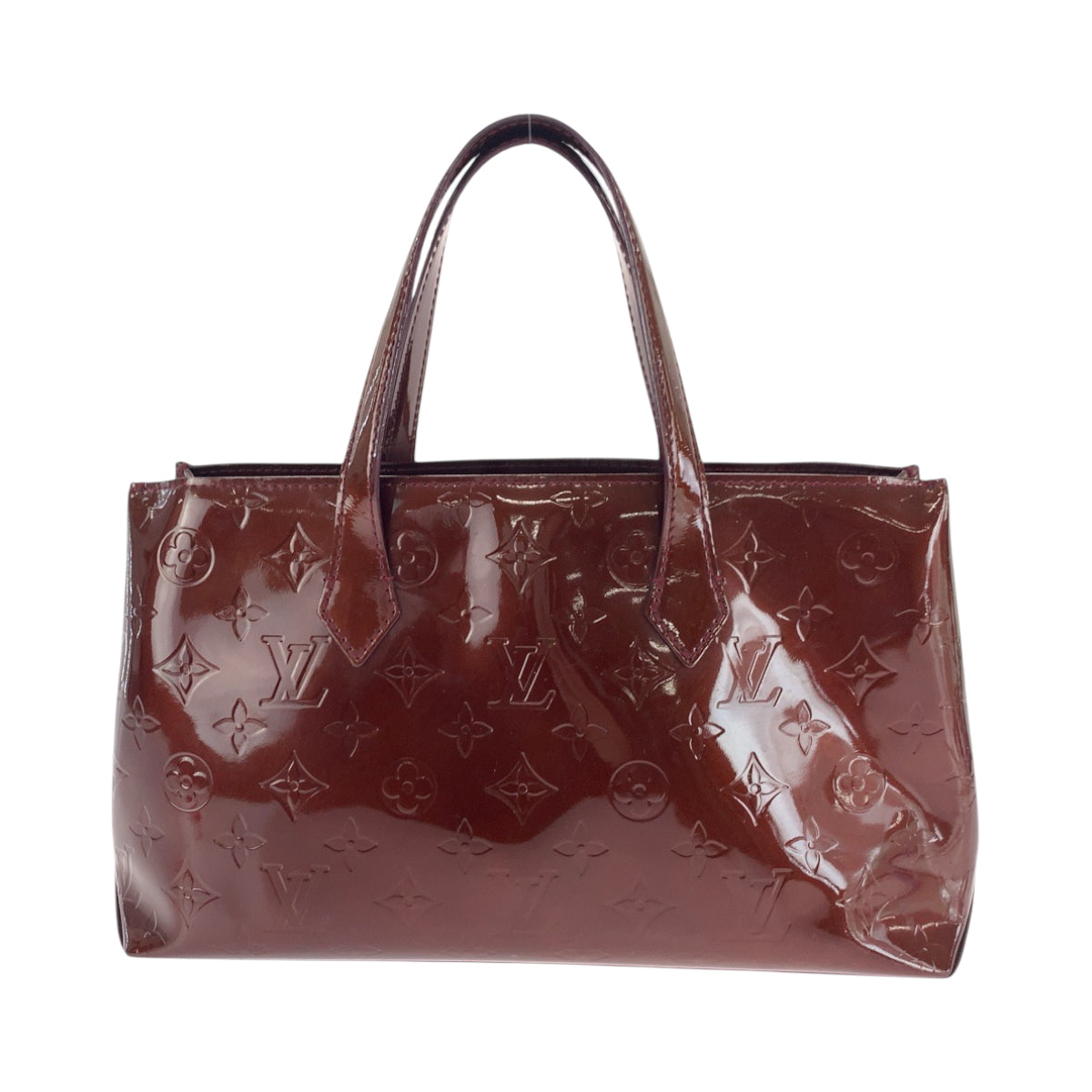 Louis Vuitton M93641 Vernis Amaranth lsher PM Monogram Brown Gold Tote Bag