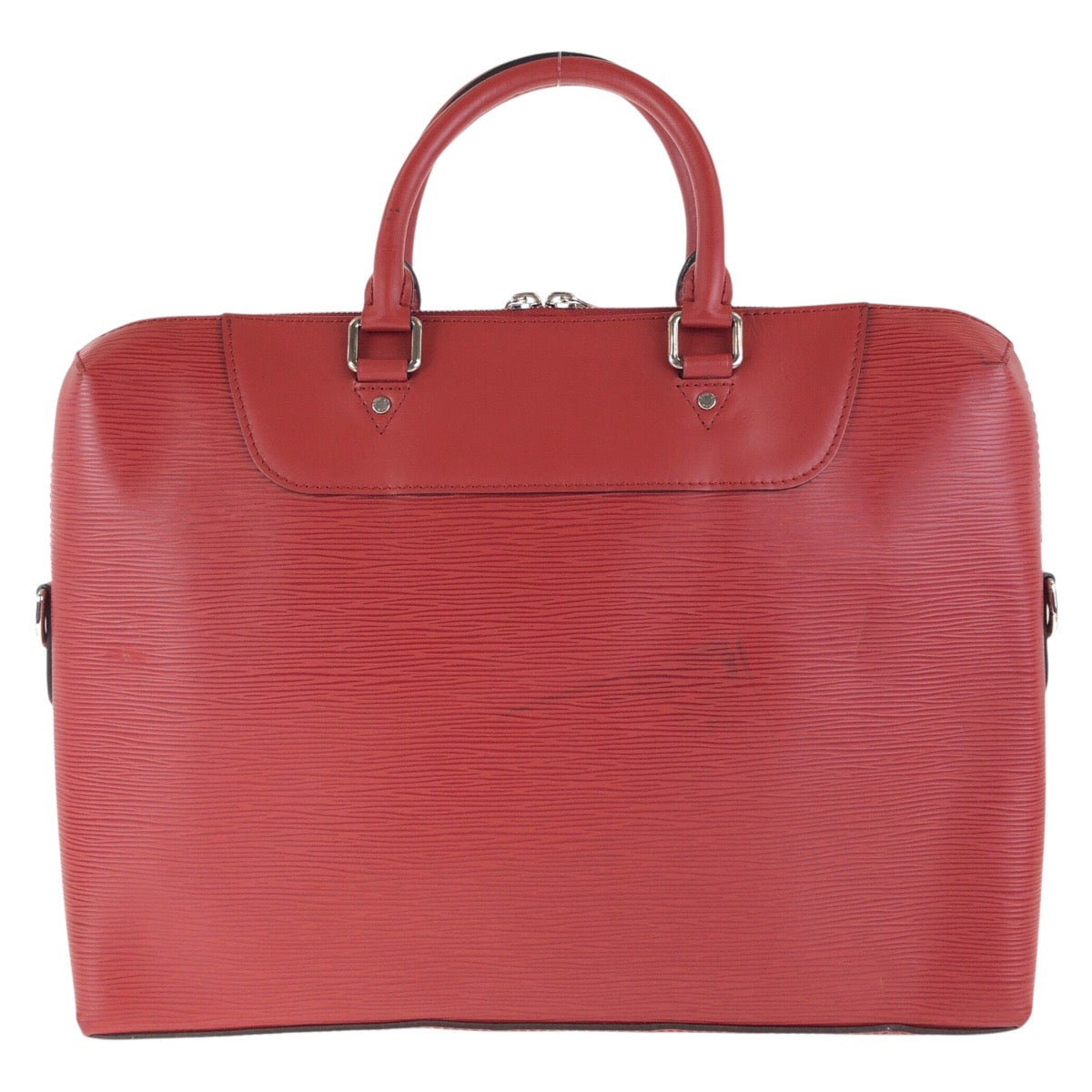 Louis Vuitton Business Castilian SilverMetal Business Briefcase Leather Red Handbag