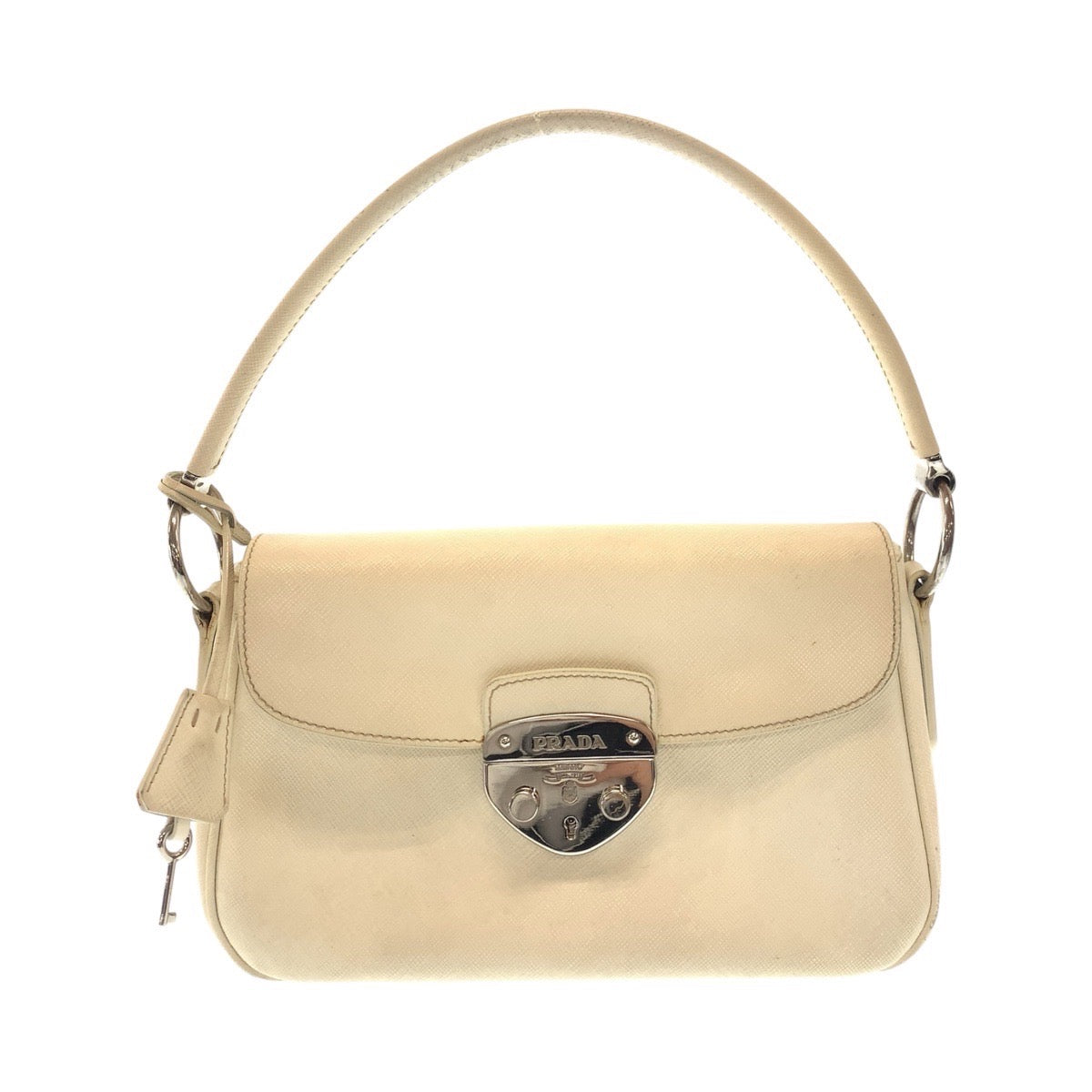 Shoulder Bag Silvermetal Shoulder Bag Handbag Safiano Leather White