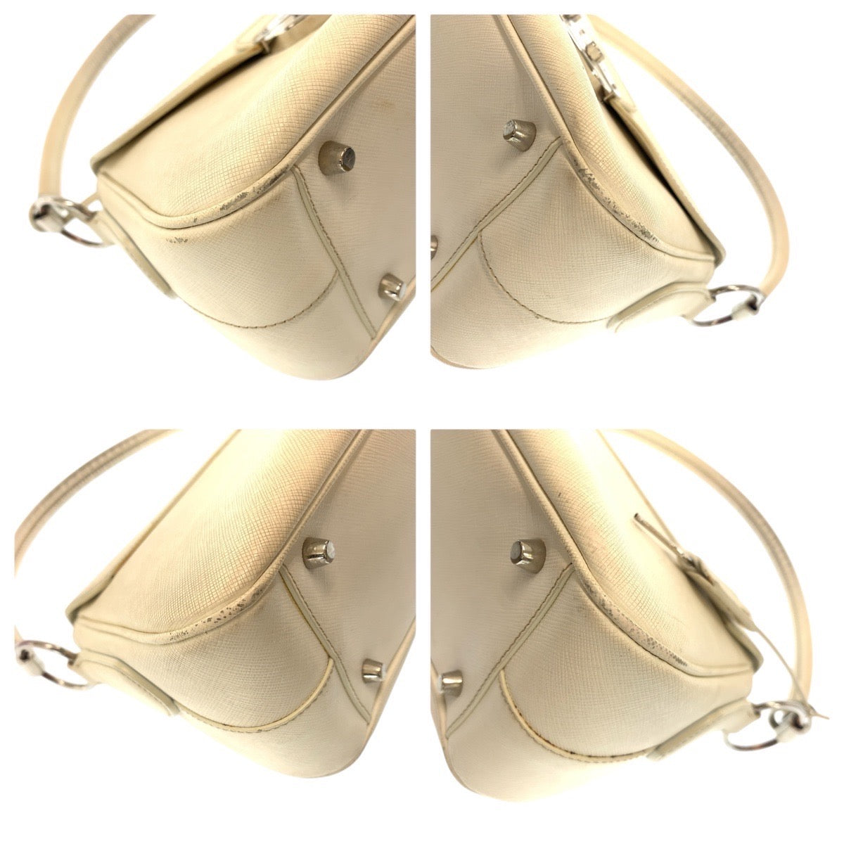 Shoulder Bag Silvermetal Shoulder Bag Handbag Safiano Leather White