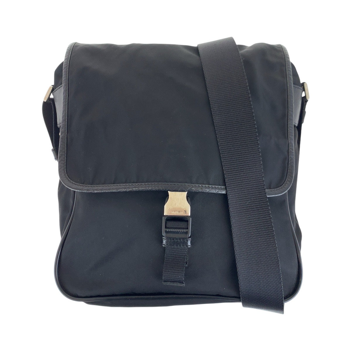 Shoulder Bag , Silvermetal Shoulder Bag Pochette Leather Nylon Logo Mens
