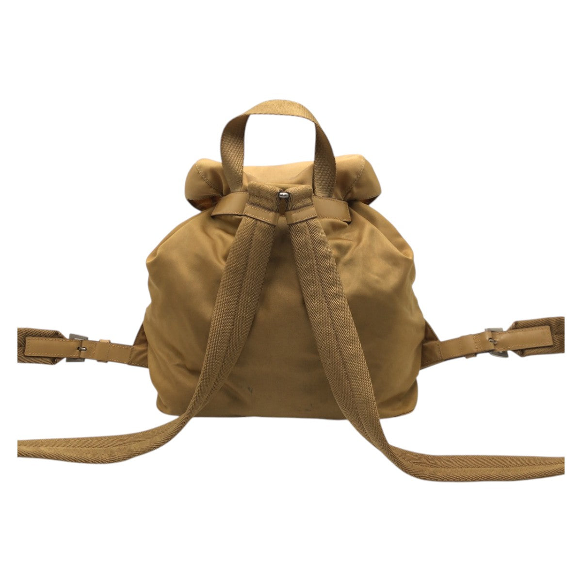 Backpack Camel Test Triangular Logo Handbag Nylon Brown
