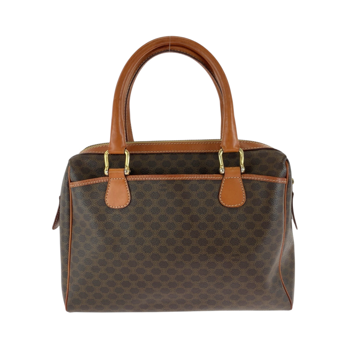 Pvc Metal Handbag Macadam Women Brown Gold Travel Bag