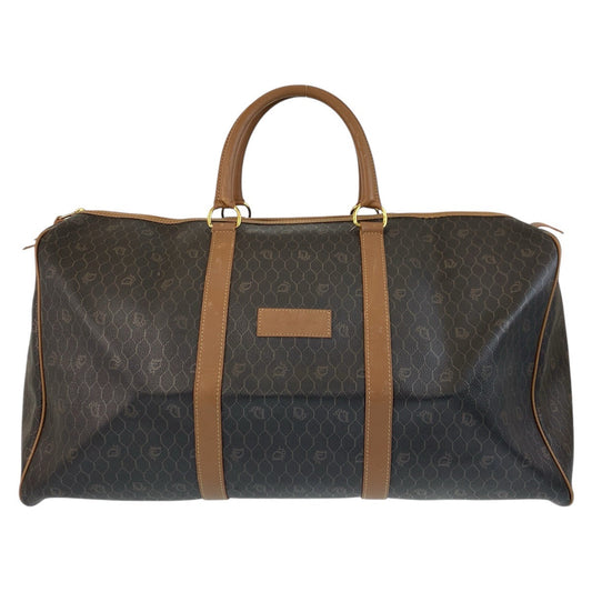 Dior Christian Boston Duffel Bag Pvc, Metal Boston Leather Brown Travel Bag