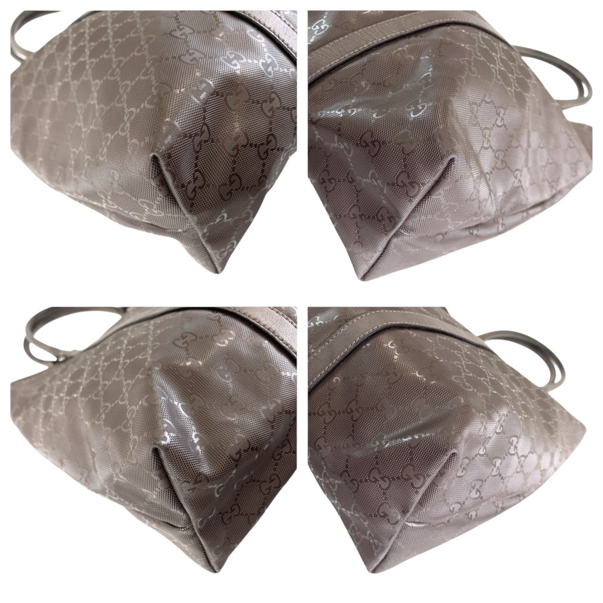 Gucci GG tion GG implementation Leather Canvas Brown Silver Shoulder Bag