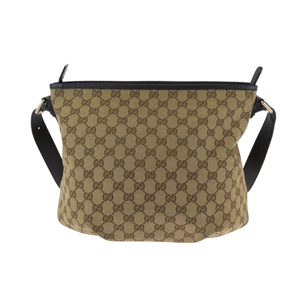 Gucci GG Dark Canvas Brown Gold Crossbody Bag