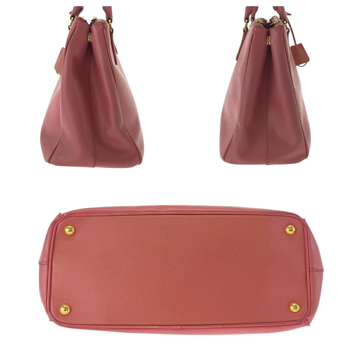 Prada 2Way Bag Q Leather Saffiano Pink Travel Bag