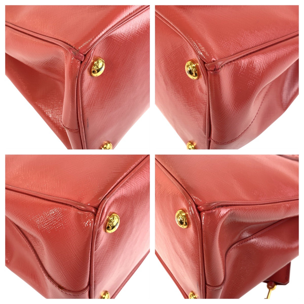 Metal Handbag Tote Bag Shoulder Bag Way Leather Pink