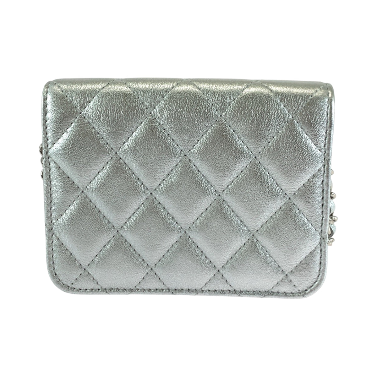 Chanel Lambskin Rhinestone SilverMetal ChainShoulder Matrasse COCO Shoulder Bag