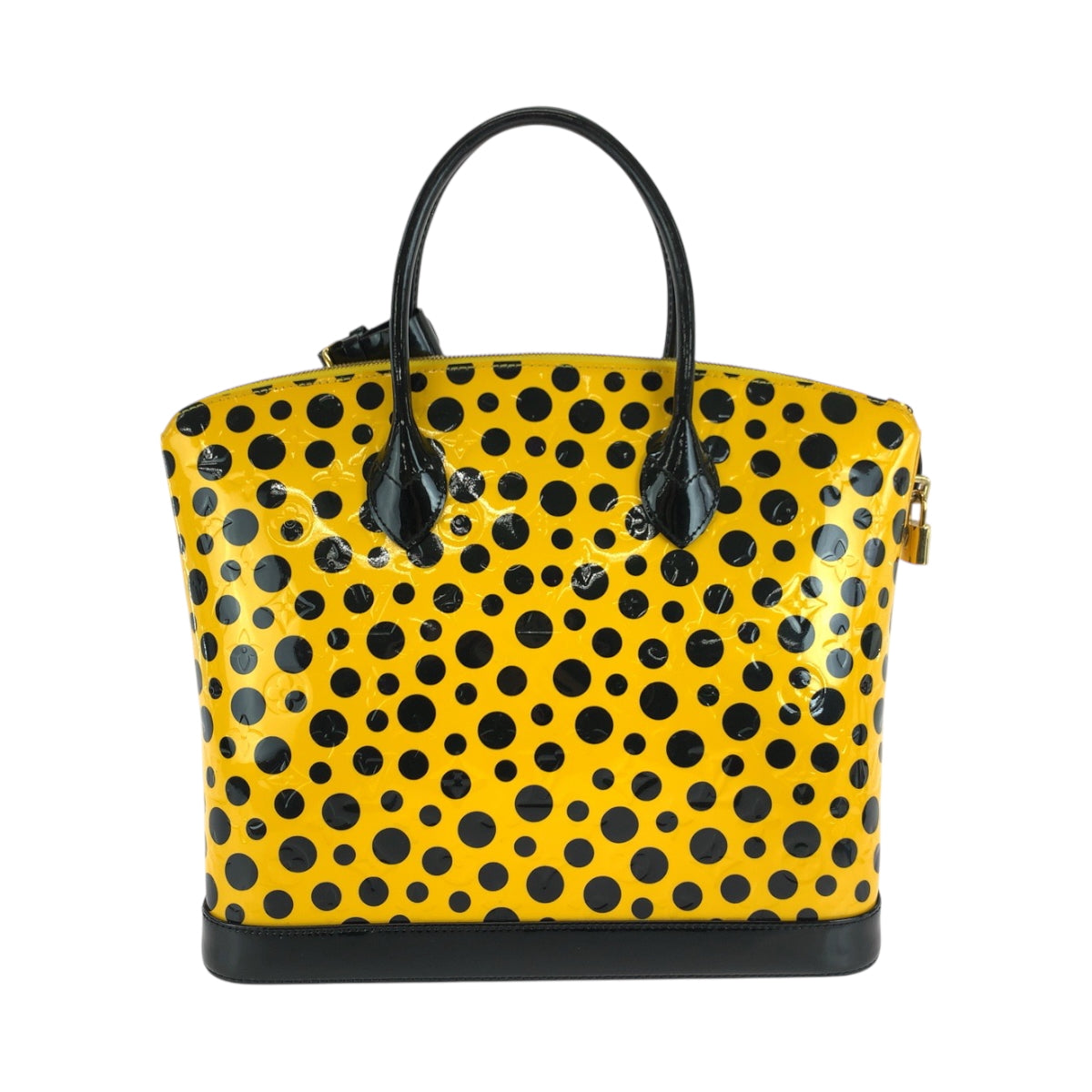 Louis Vuitton M91398 Jaune Yellow Leather Patent Black Gold Handbag