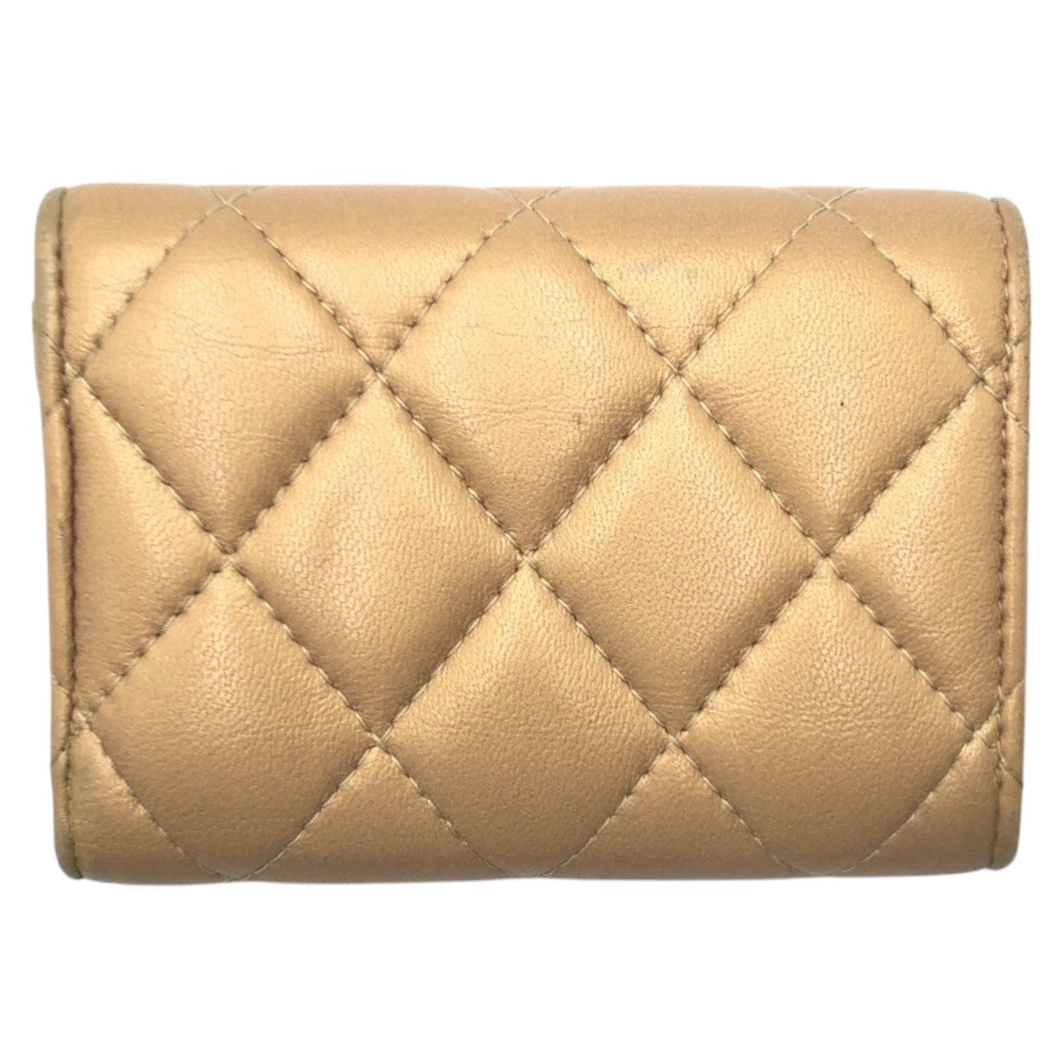 Chanel Matelasse Coco Mark Leather Trifold Wallet
