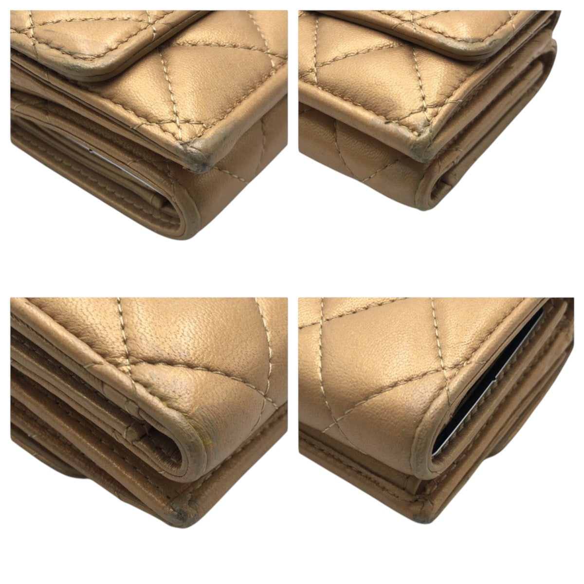 Chanel Matelasse Coco Mark Leather Trifold Wallet