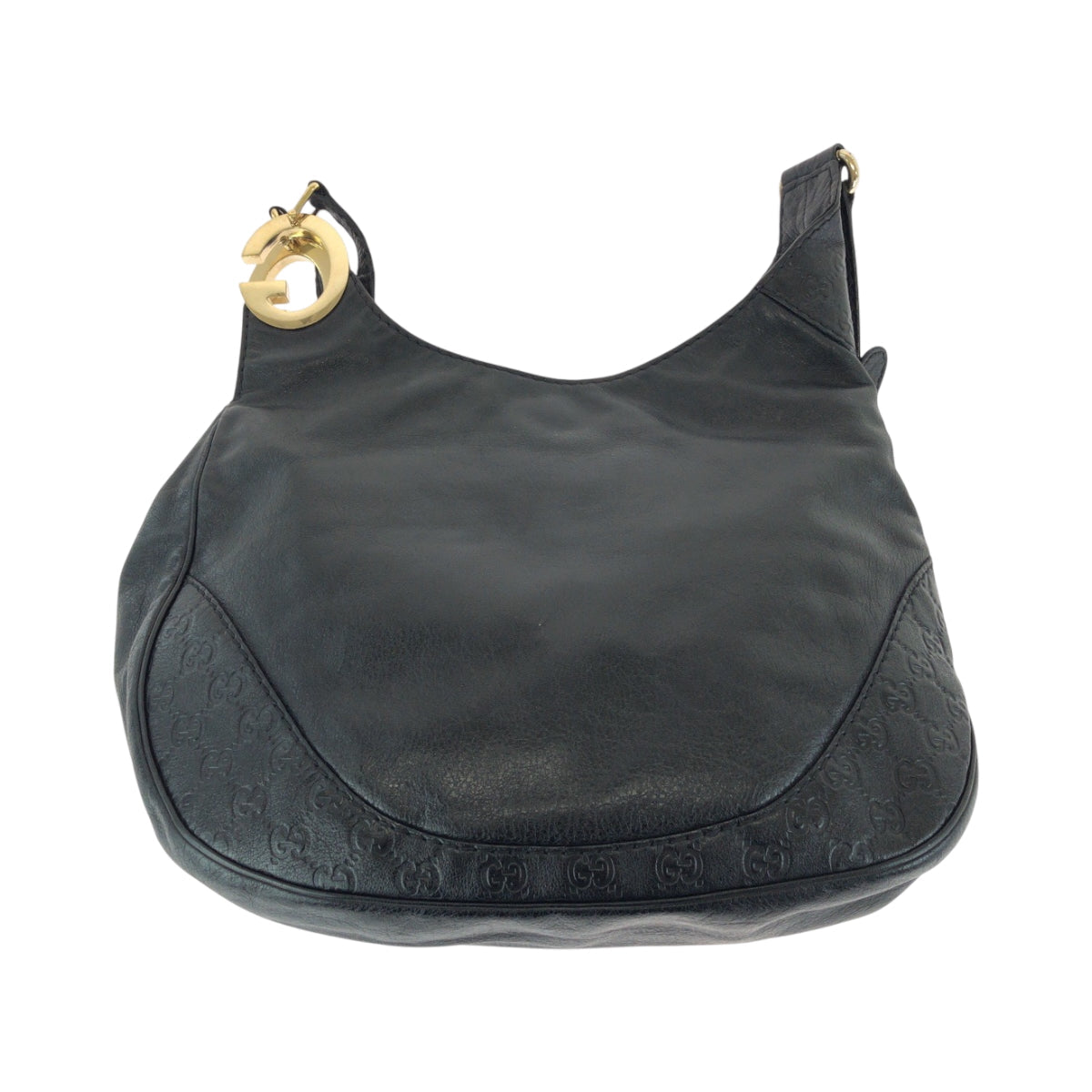Gucci GoldMetal Guccisima Leather Black Shoulder Bag