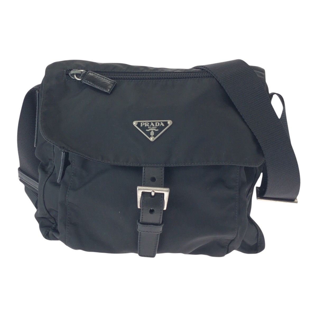 Prada Tessuto Triangle Plate Shoulder Bag Nylon Logo Shoulder Bag 50
