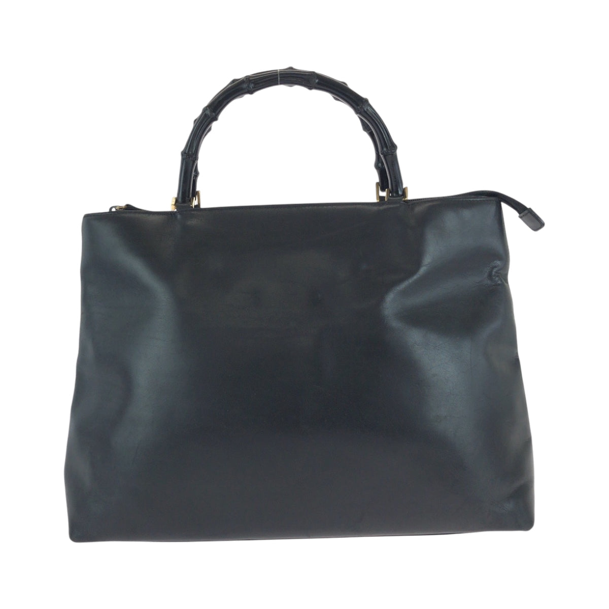 Gucci 002 GoldMetal Bamboo Leather Black Shoulder Bag