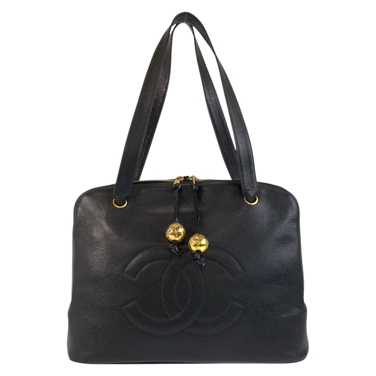 Chanel Caviar skin GoldMetal COCO Mark Black Shoulder Bag