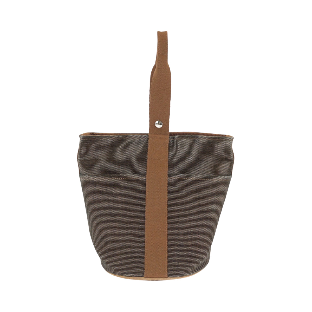 Hermes Handbag Handbag Sakso Mm Women Canvas Metal Brown Travel Bag
