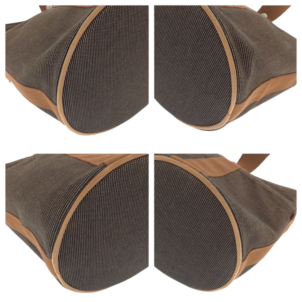 Hermes Handbag Handbag Sakso Mm Women Canvas Metal Brown Travel Bag
