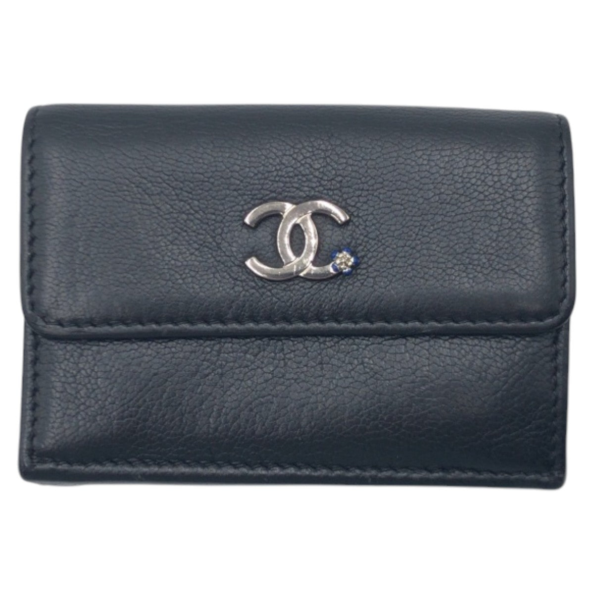 Chanel Coco Mark Leather Trifold Wallet