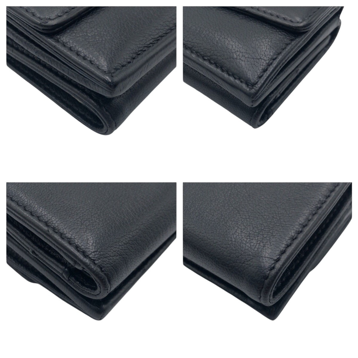 Chanel Coco Mark Leather Trifold Wallet