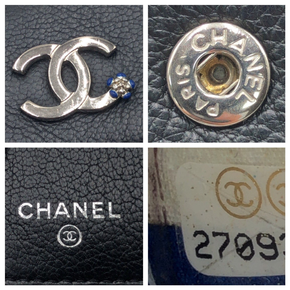 Chanel Coco Mark Leather Trifold Wallet