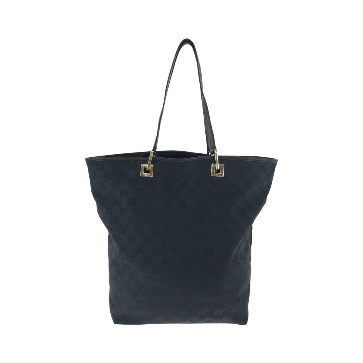 Gucci 002 GG SilverMetal Canvas Black Shoulder Bag