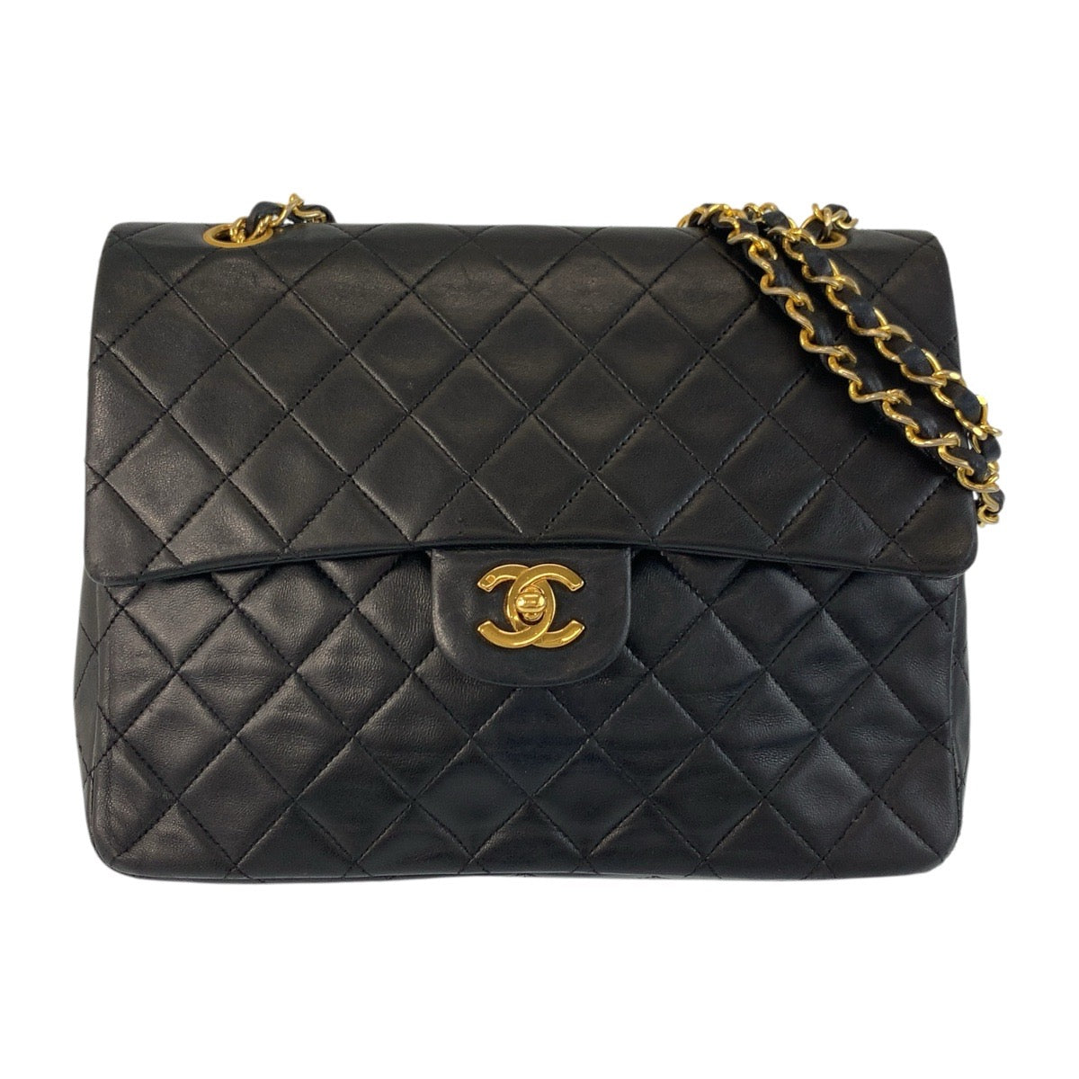 Chanel lambskin GoldMetal ChainShoulder Matrasse Turnlock COCO Black Shoulder Bag