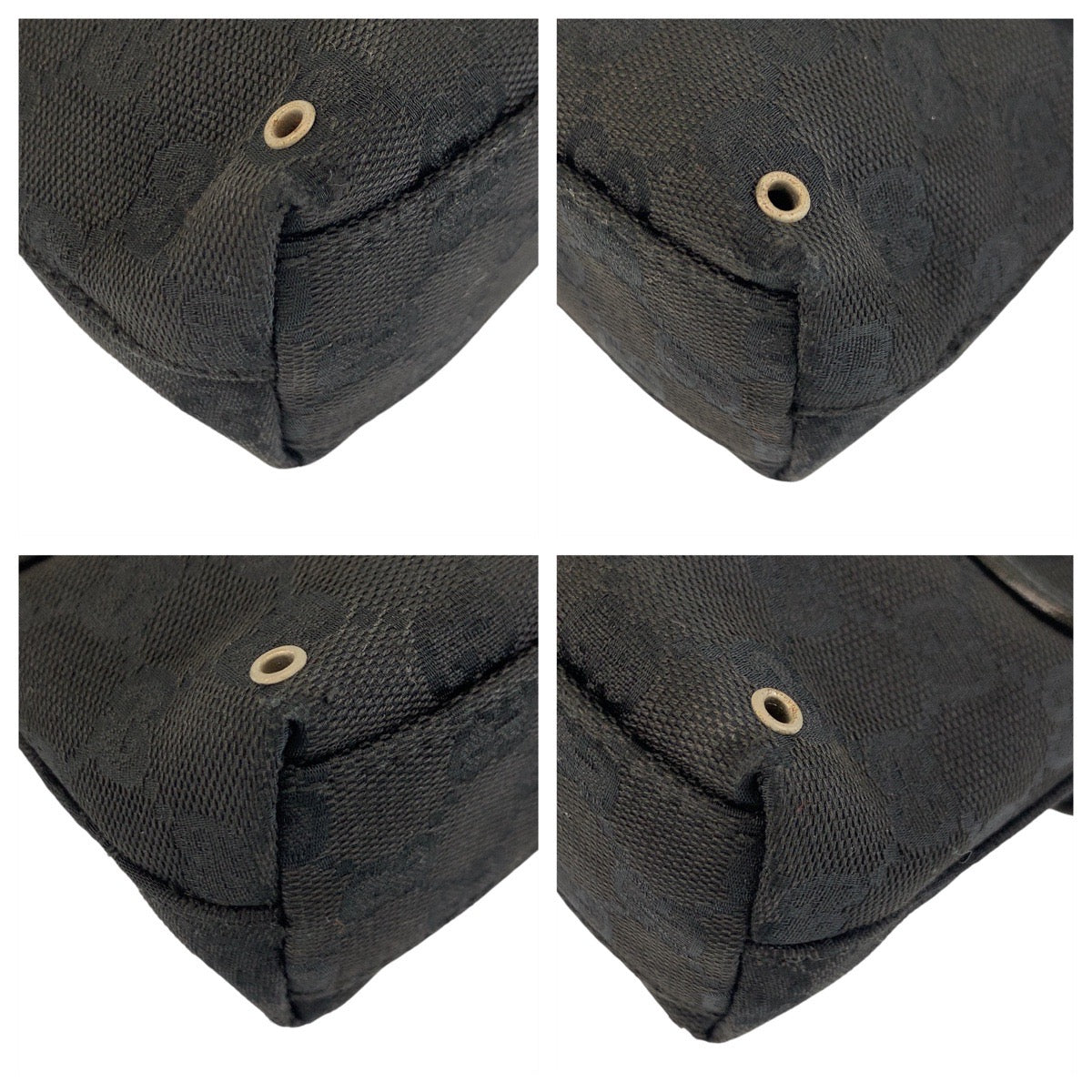 Gucci Sling GG SilverMetal Sling Bum Canvas Black Handbag