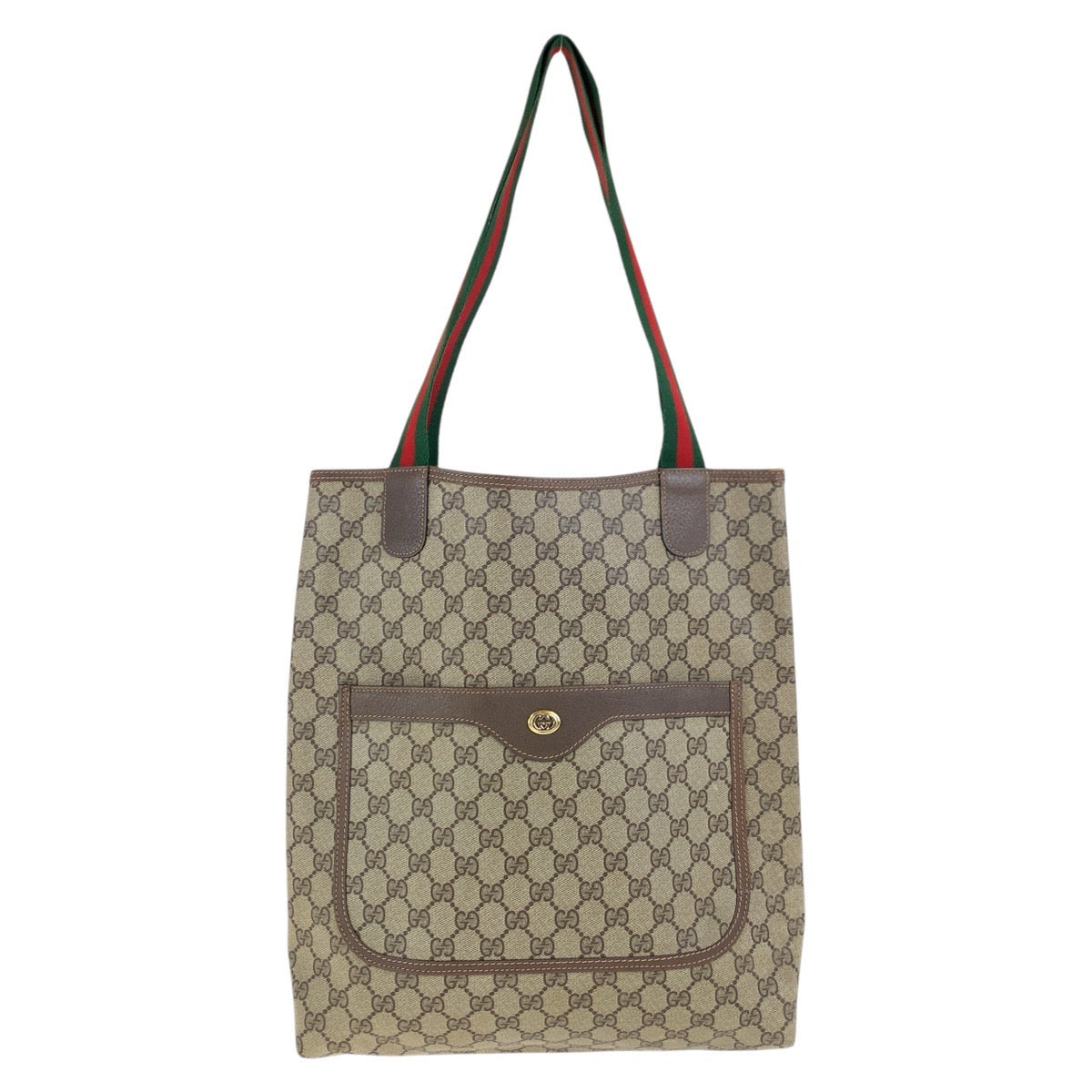 Gucci 39 02 003 GG Supreme Leather Canvas Brown Shoulder Bag