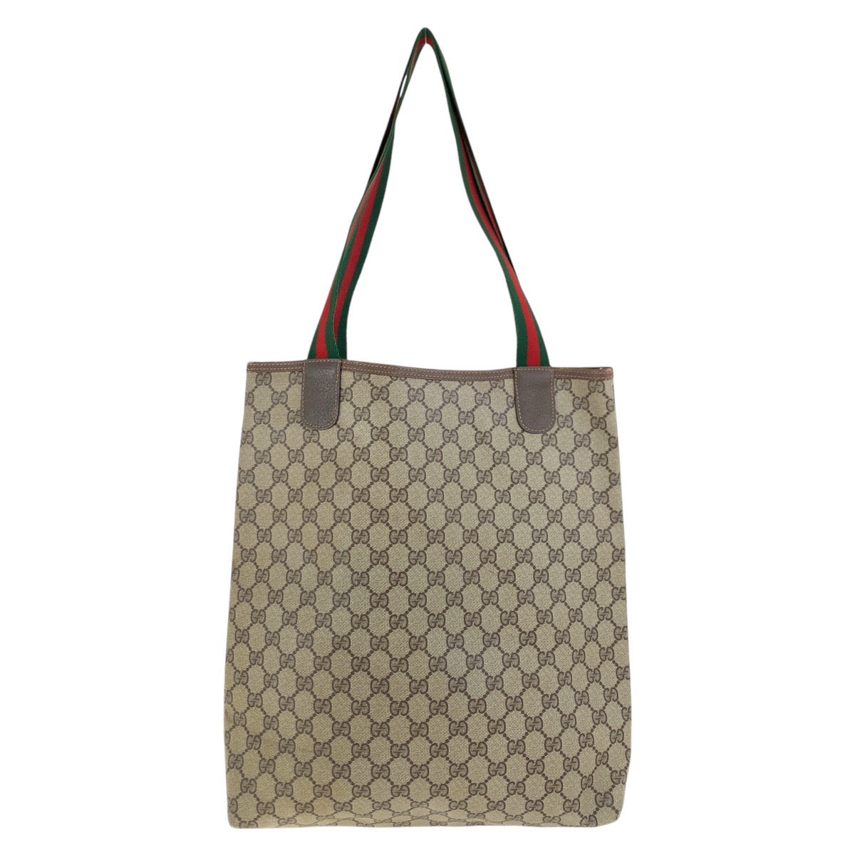 Gucci 39 02 003 GG Supreme Leather Canvas Brown Shoulder Bag
