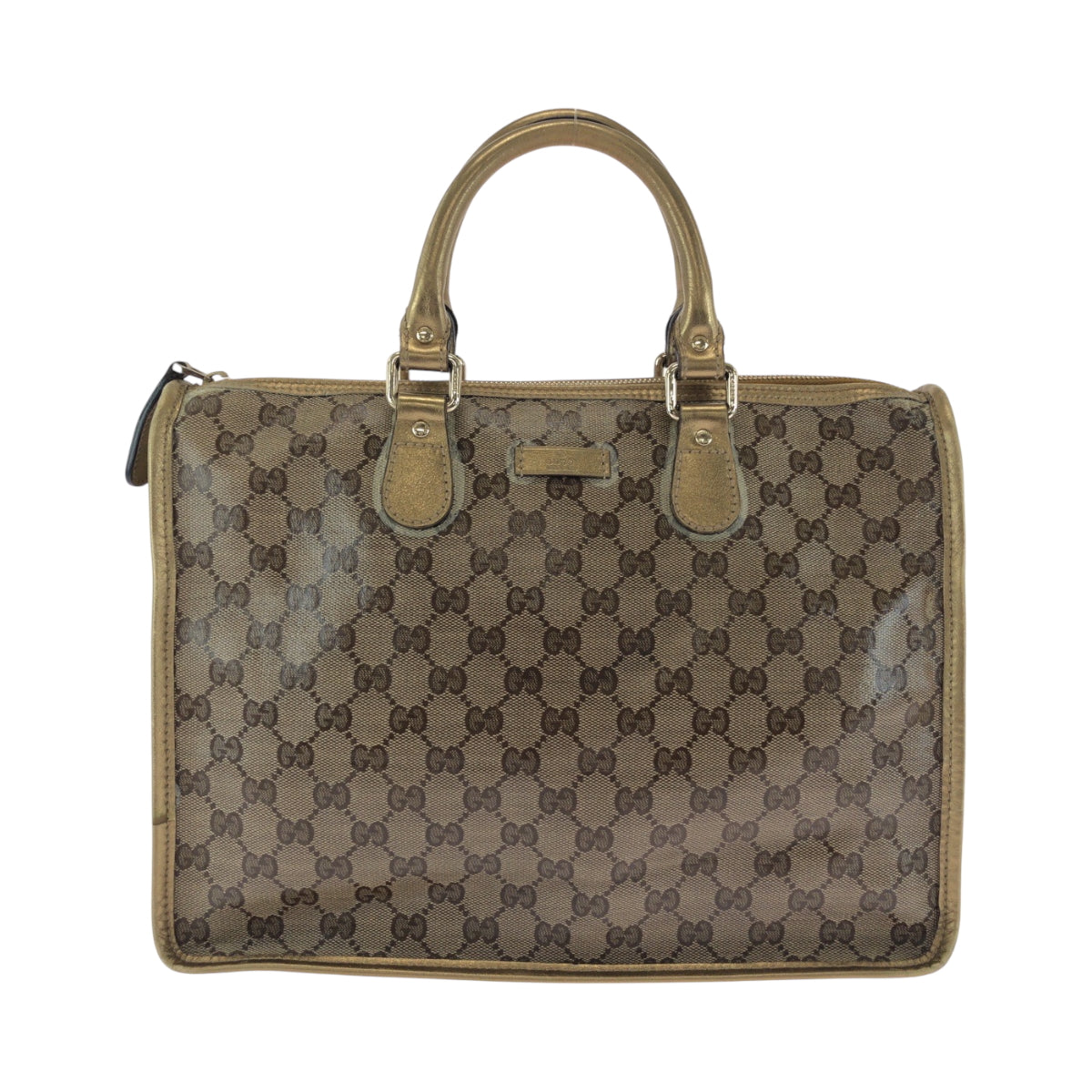 Gucci PVC Brown Gold Tote Bag