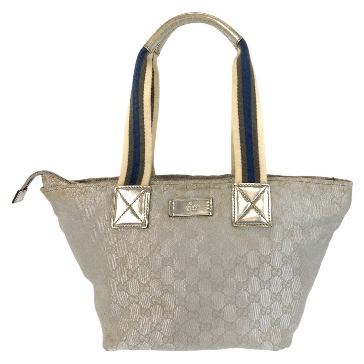 Gucci GG Sherry line Canvas Silver Shoulder Bag