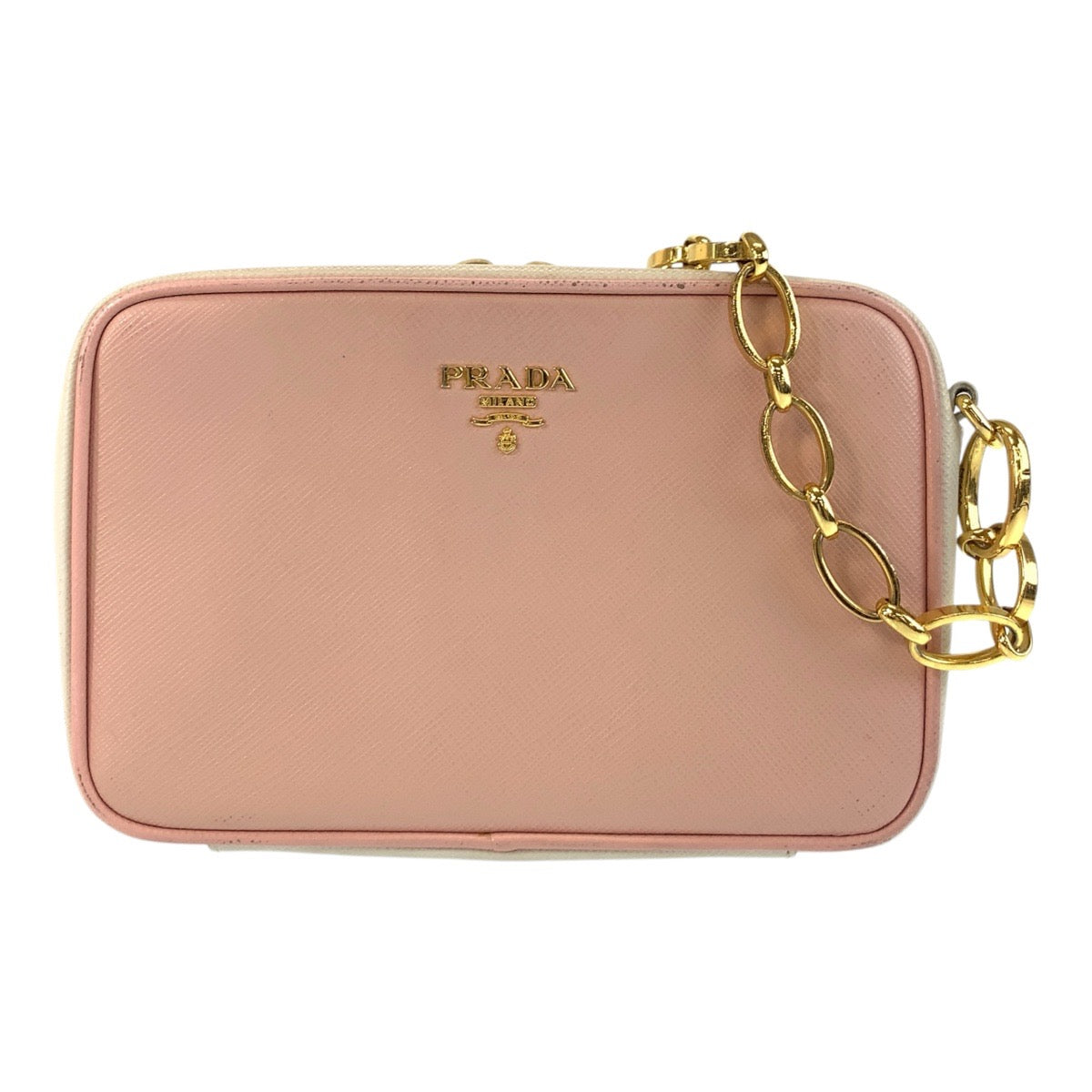 Shoulder Bag Metal Shoulder Bag Pochette Safiano Leather Pink
