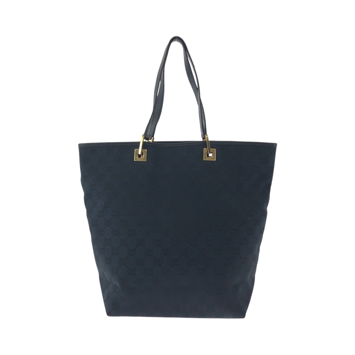 Gucci 002 GG GoldMetal Canvas Black Shoulder Bag