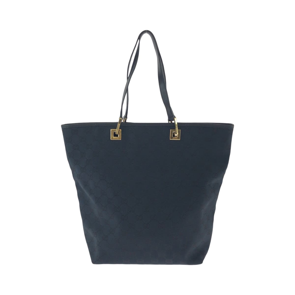 Gucci 002 GG GoldMetal Canvas Black Shoulder Bag