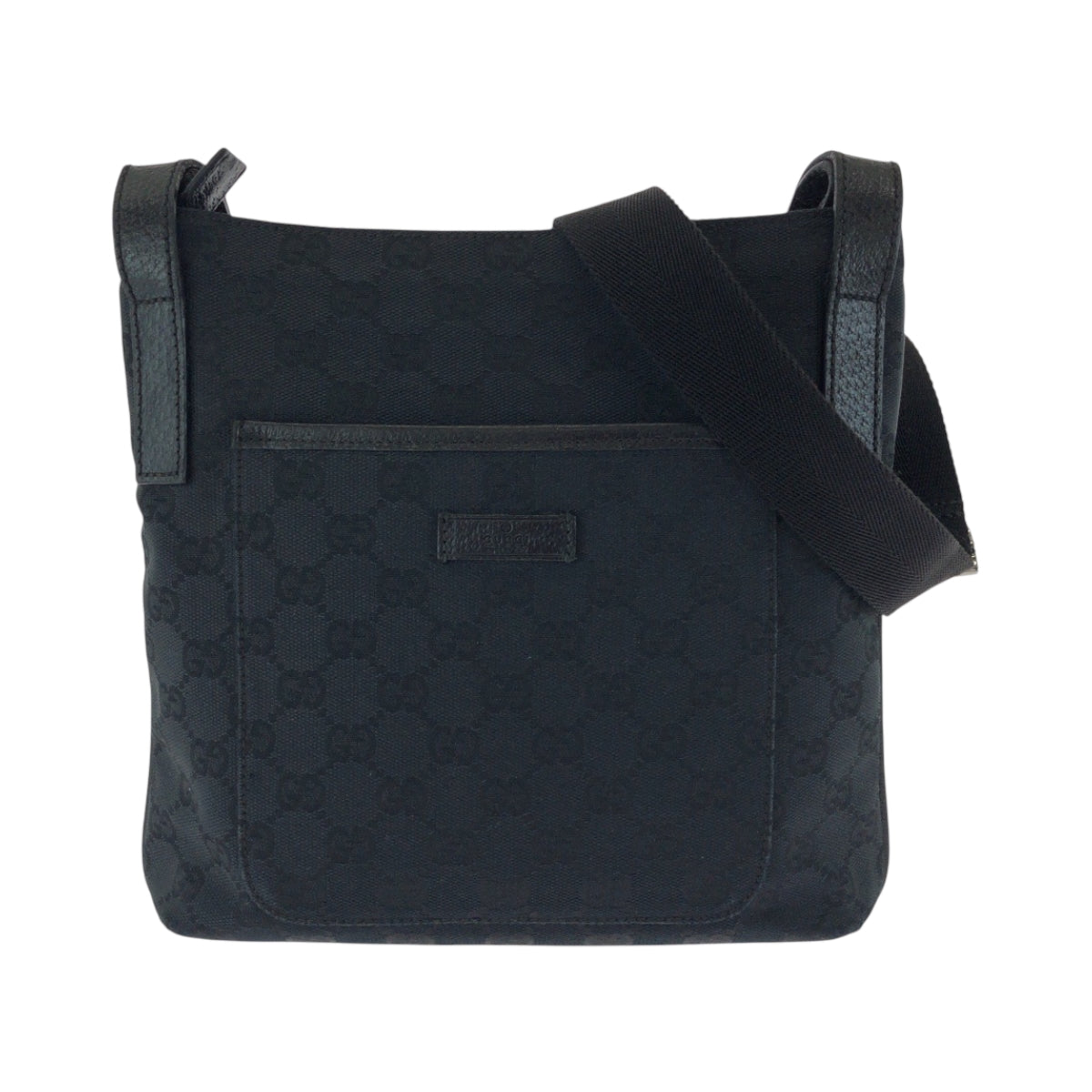 Gucci GG SilverMetal pochette Canvas Black Shoulder Bag
