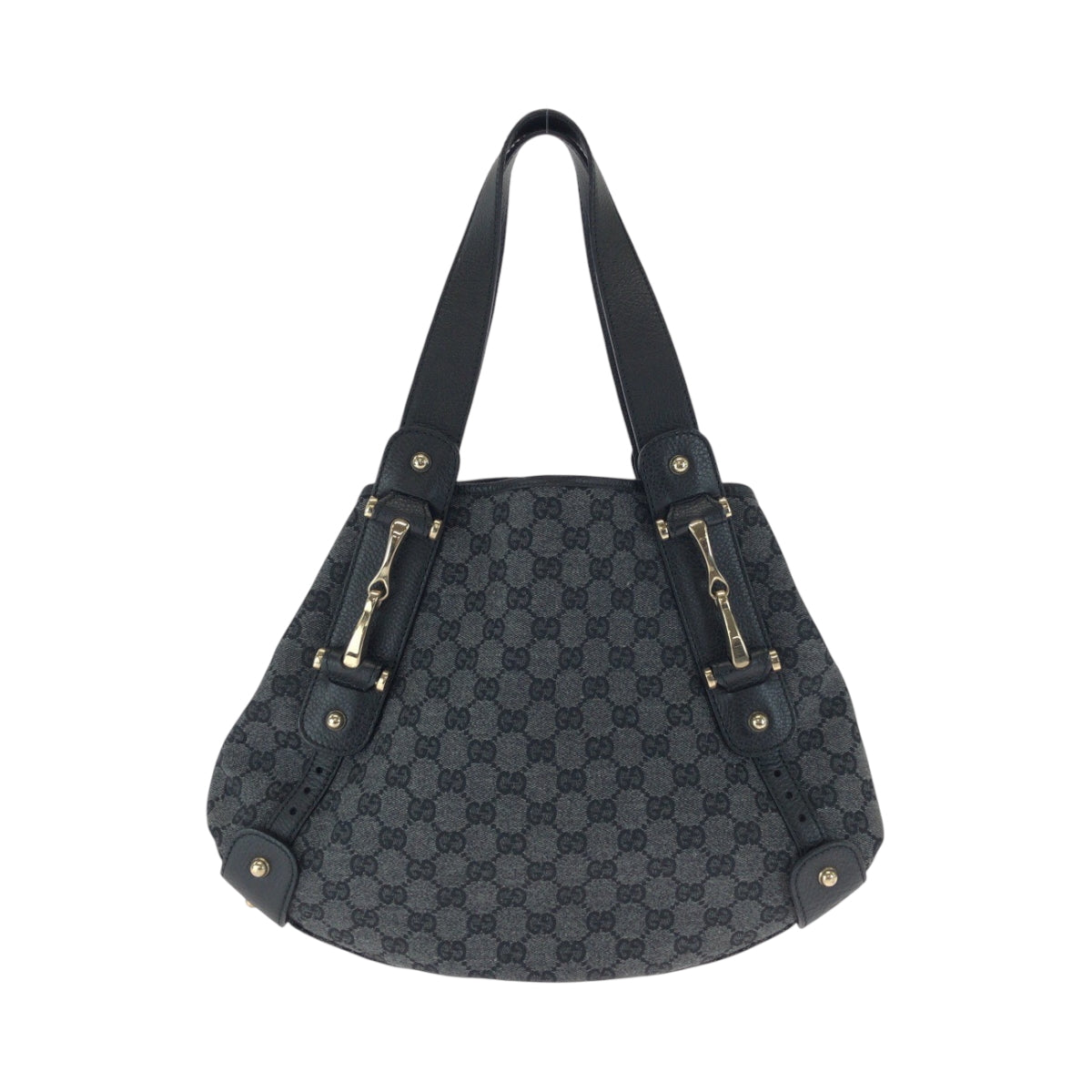 Gucci GG bit Canvas Black Gold Gray Shoulder Bag