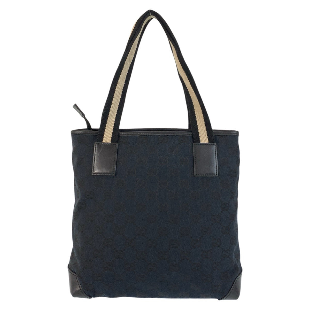 Gucci 019 GG Sherry line Leather Canvas Black Shoulder Bag