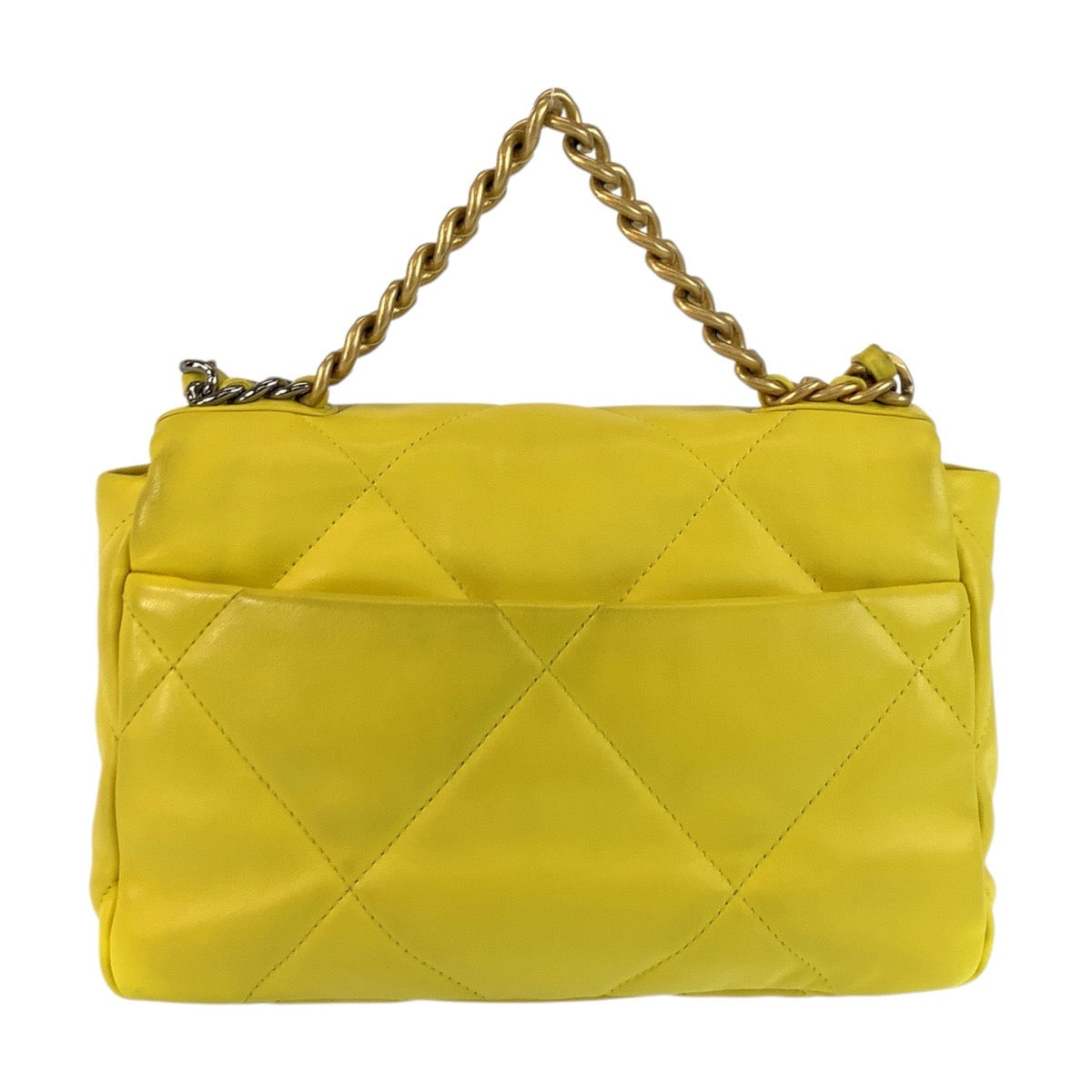 Chanel lambskin Yellow Mark Turnlock Gold Shoulder Bag