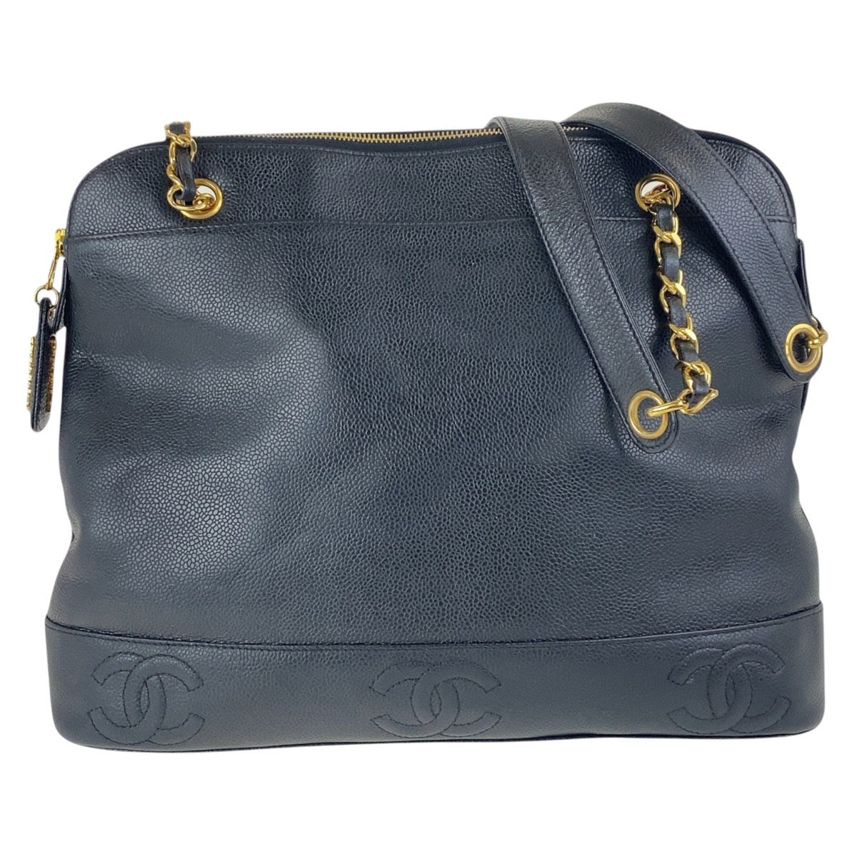Chanel GoldMetal Triple COCO Mark Black Leather Shoulder Bag