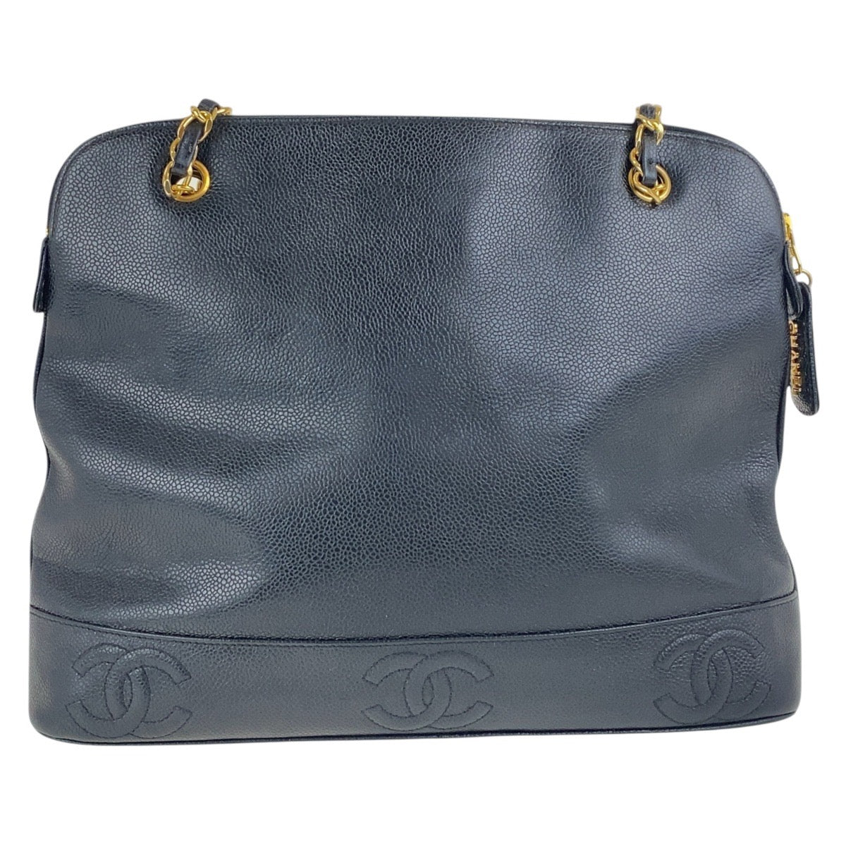 Chanel GoldMetal Triple COCO Mark Black Leather Shoulder Bag