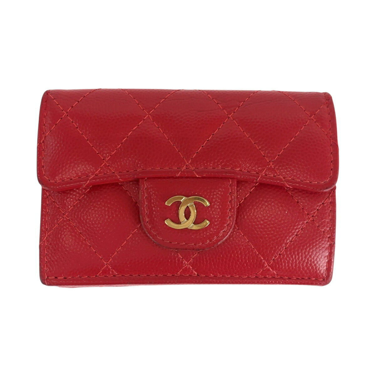 Chanel Caviar Skin Matelasse Small Flap Wallet
