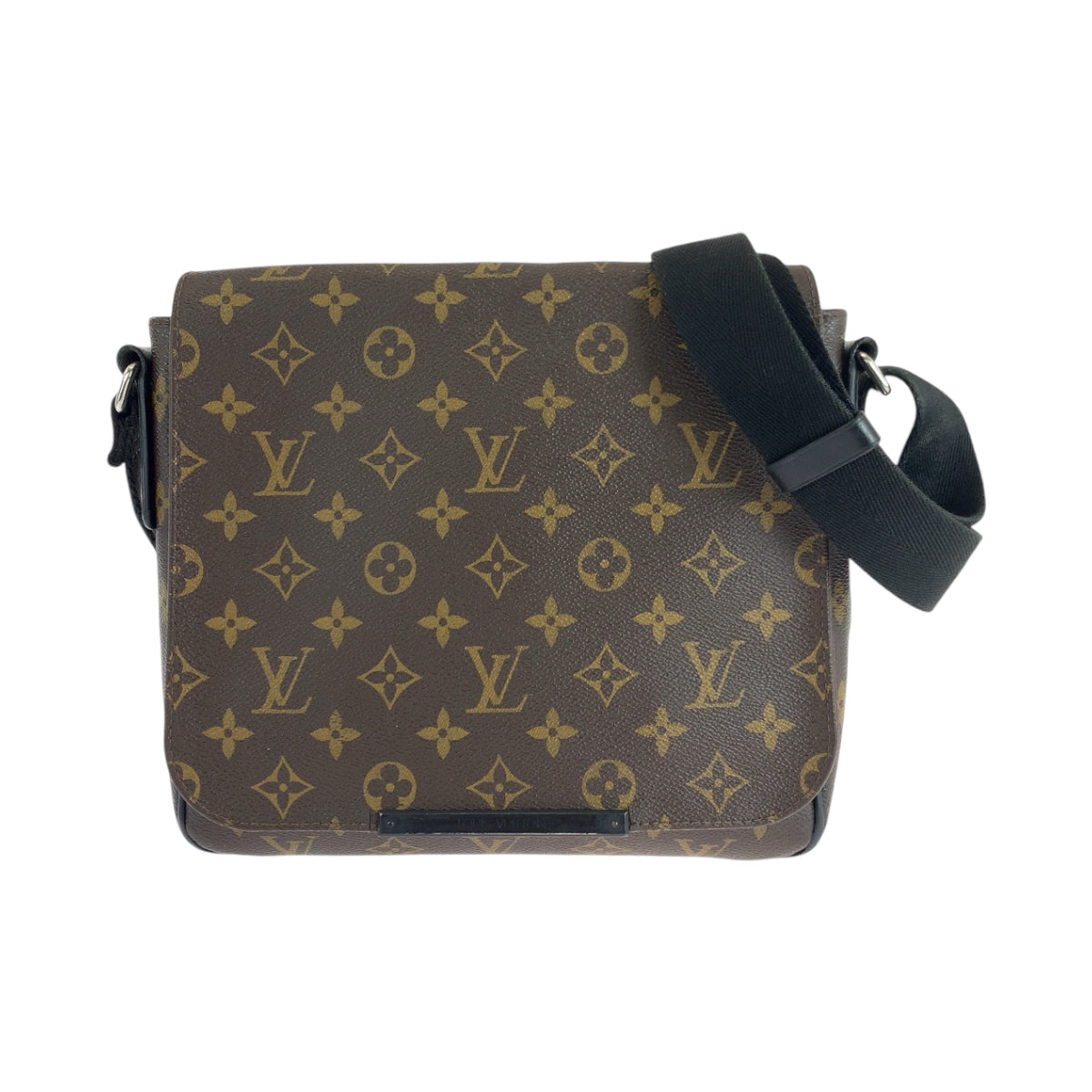 Louis Vuitton M40935 PVC SilverMetal Macasa District Monogram Black Brown Shoulder Bag