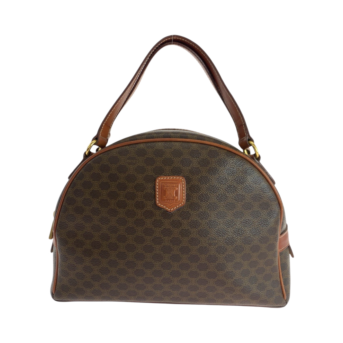 Pvc, Metal Handbag Vanity Bag Mini Boston Leather Brown Travel Bag