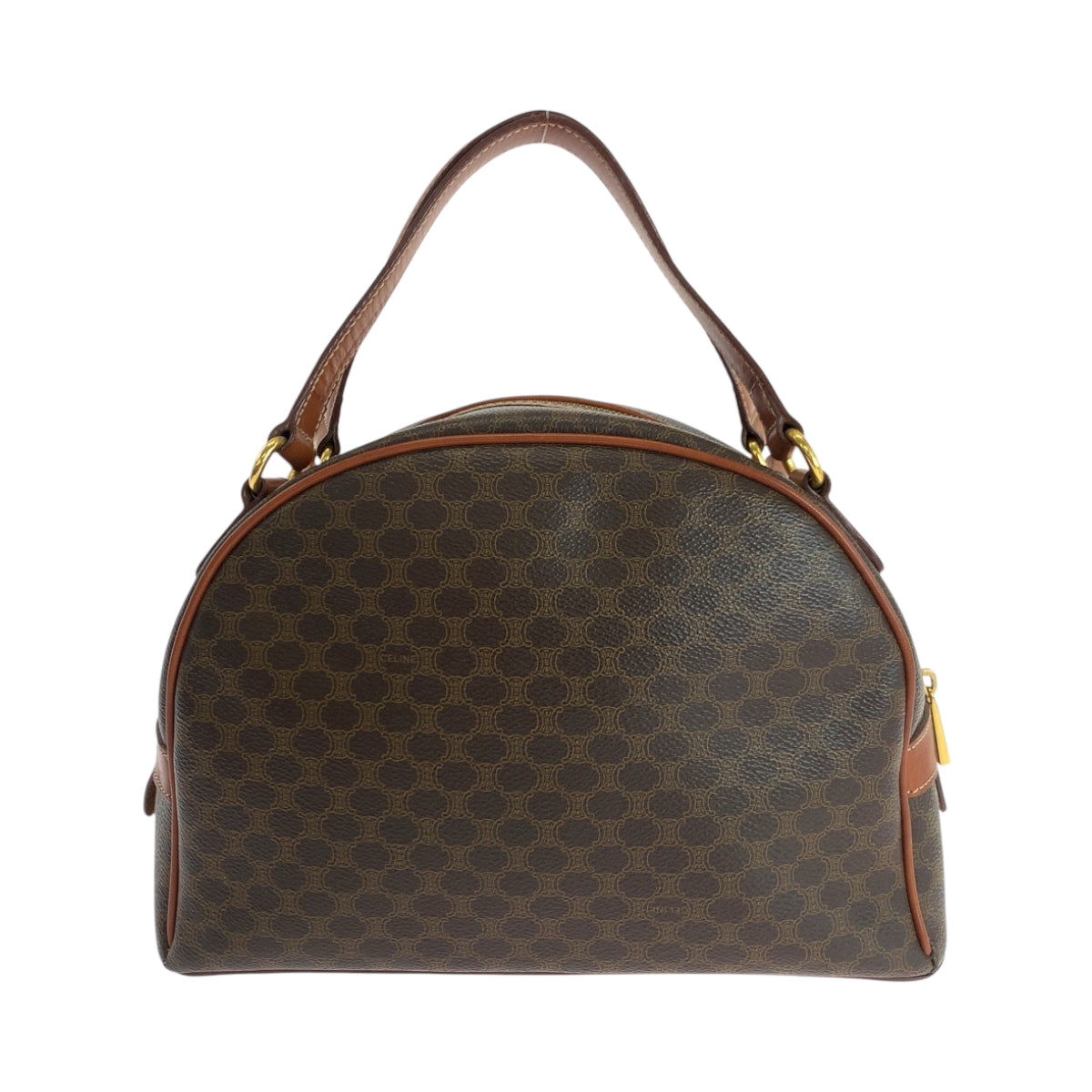 Pvc, Metal Handbag Vanity Bag Mini Boston Leather Brown Travel Bag