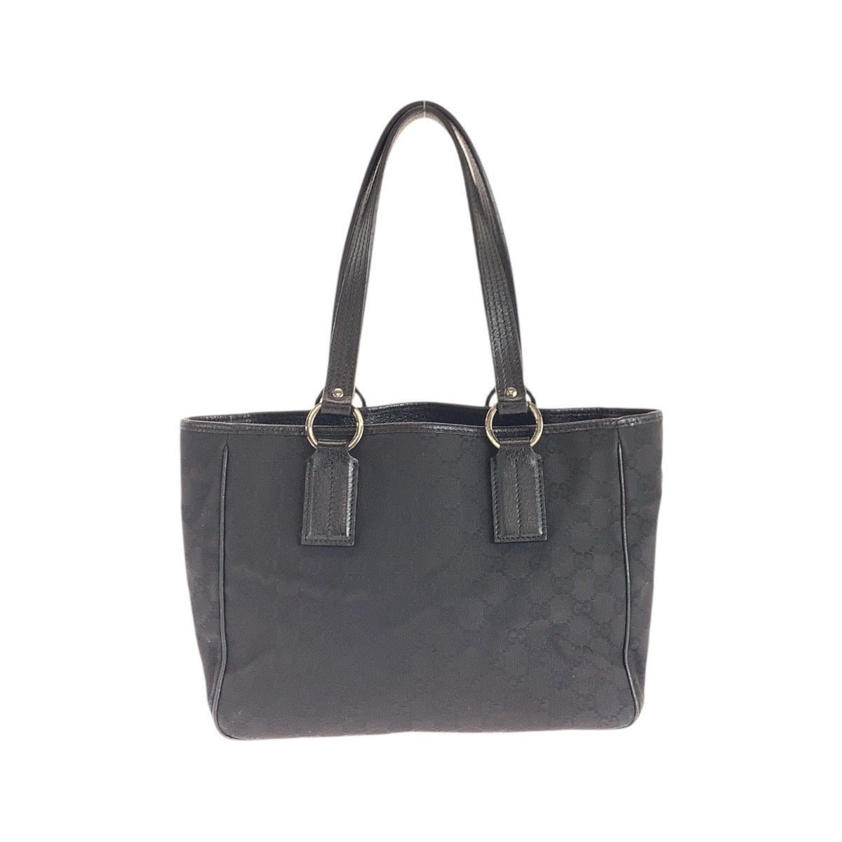 Gucci GG SilverMetal Leather Canvas Black Shoulder Bag