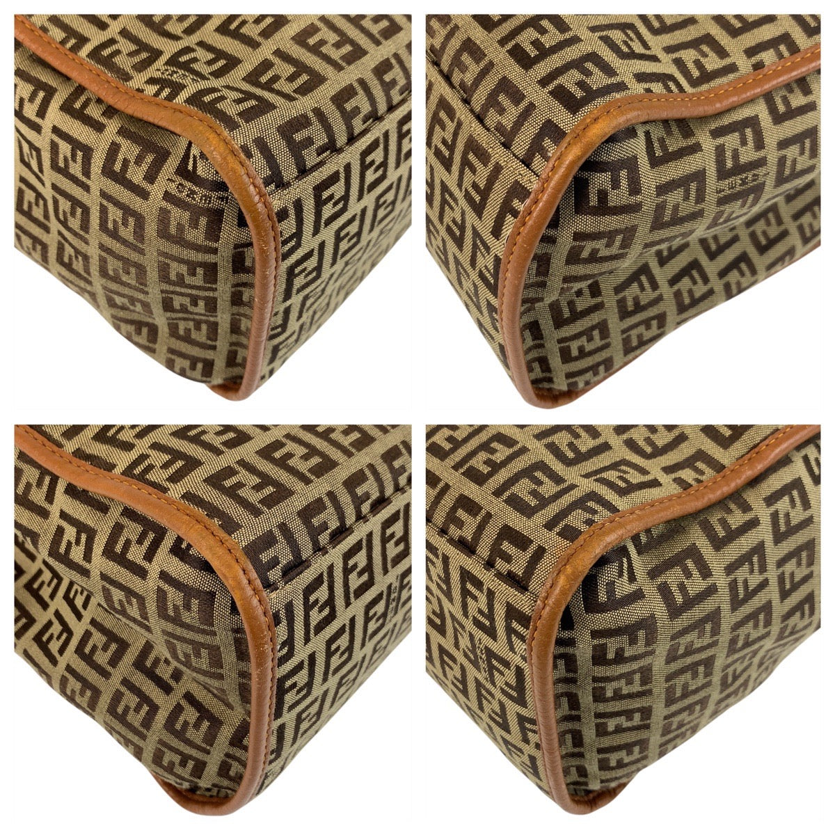 Fendi Tote Bag 8Bh153 Tote Bag Shoulder Bag Zucchino Leather Canvas Metal